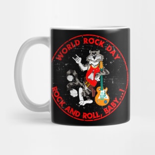 F-14 Tomcat - World Rock Day - Rock and Roll, Baby...! Grunge Style Mug